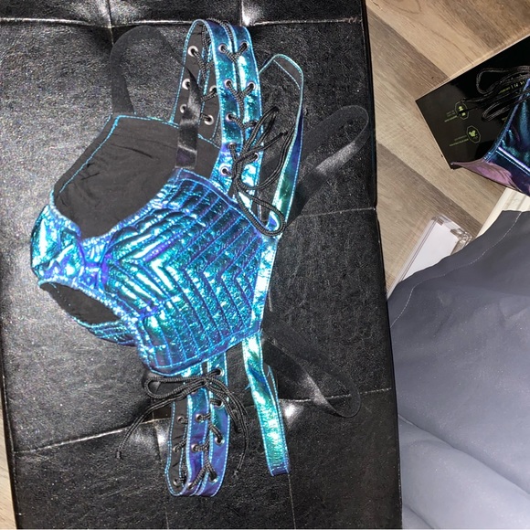 Blue multi chrome Club Exx rave set - Picture 2 of 5